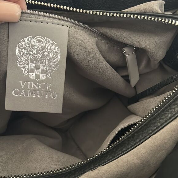 Vince Camuto black  Croc Embossed Leather handbag - Picture 8 of 9